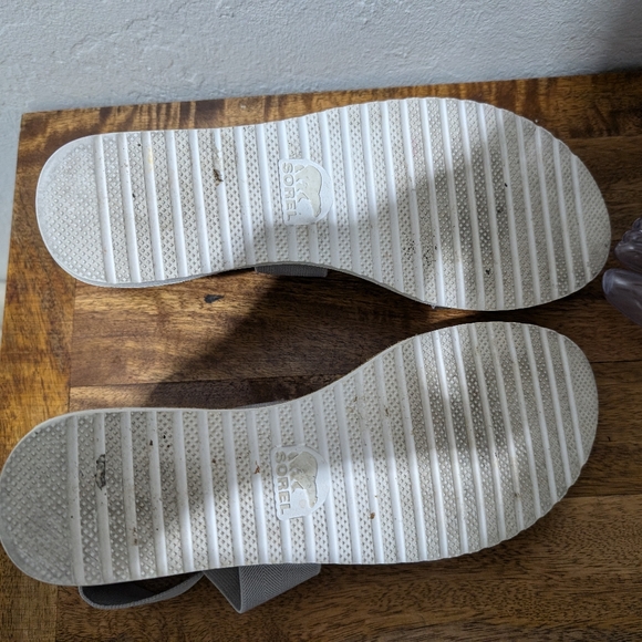 Sorel Ella II Sandal Women's Leather Stretch Silver Ankle Strap NL3202-034 Sz8.5 - Picture 9 of 10